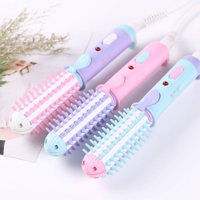 Electric straight comb hair curler rotating ceramic e flat iron straightening brushes and combs