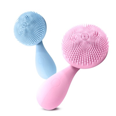 Facial exfoliator brush silicone facial cleansing brush with wireless charging