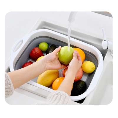 Hot plastic stackable cutting board with drain tub chopping blocks strainer sink wash dish basin storage container